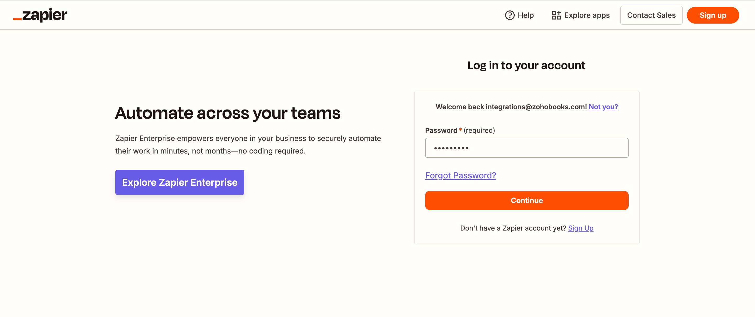 Integrate Zapier