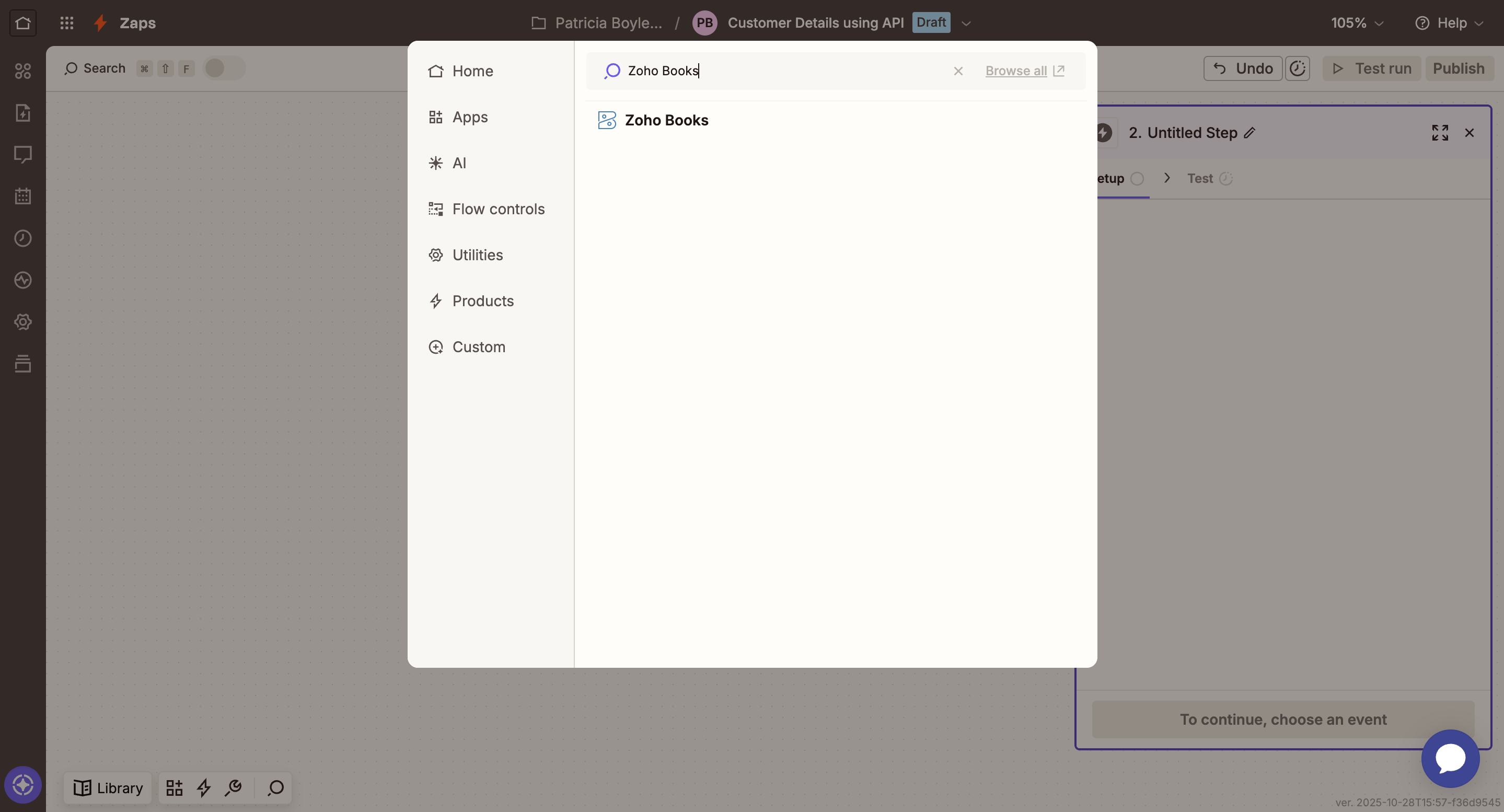 Search Zoho Books