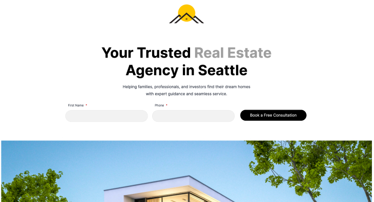 Real estate listing landing page template