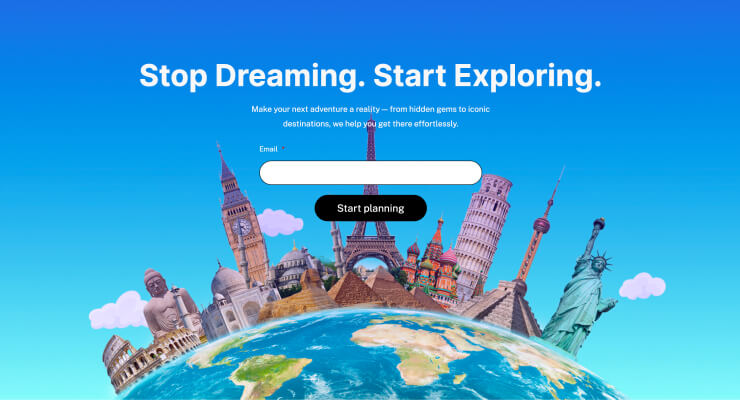 Tourism booking landing page template