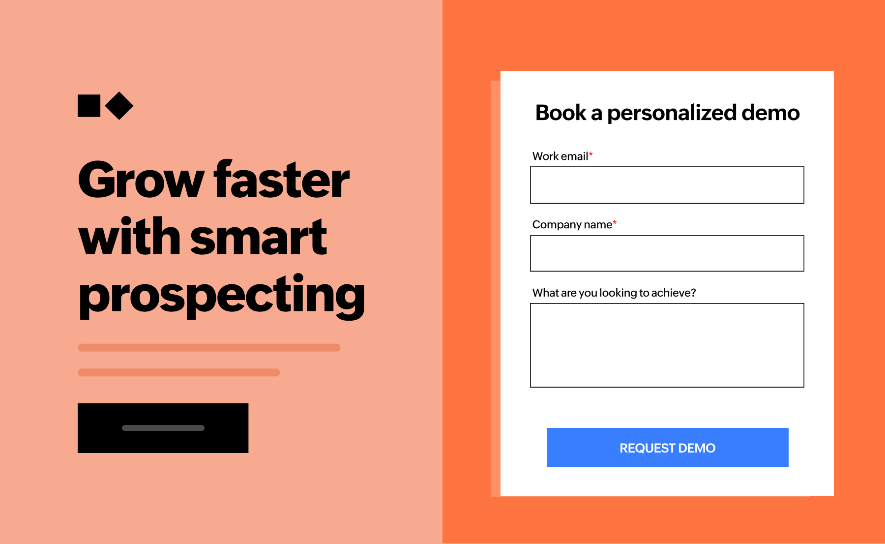 Lead generation landing page builder showing form and page editor