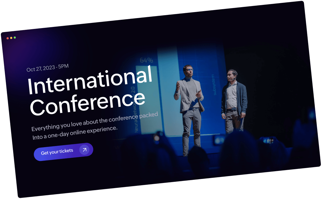 event landing page