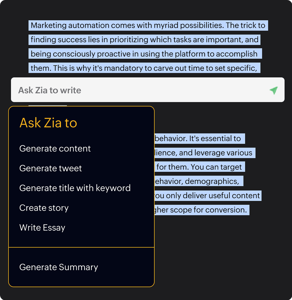 Generate all kinds of content