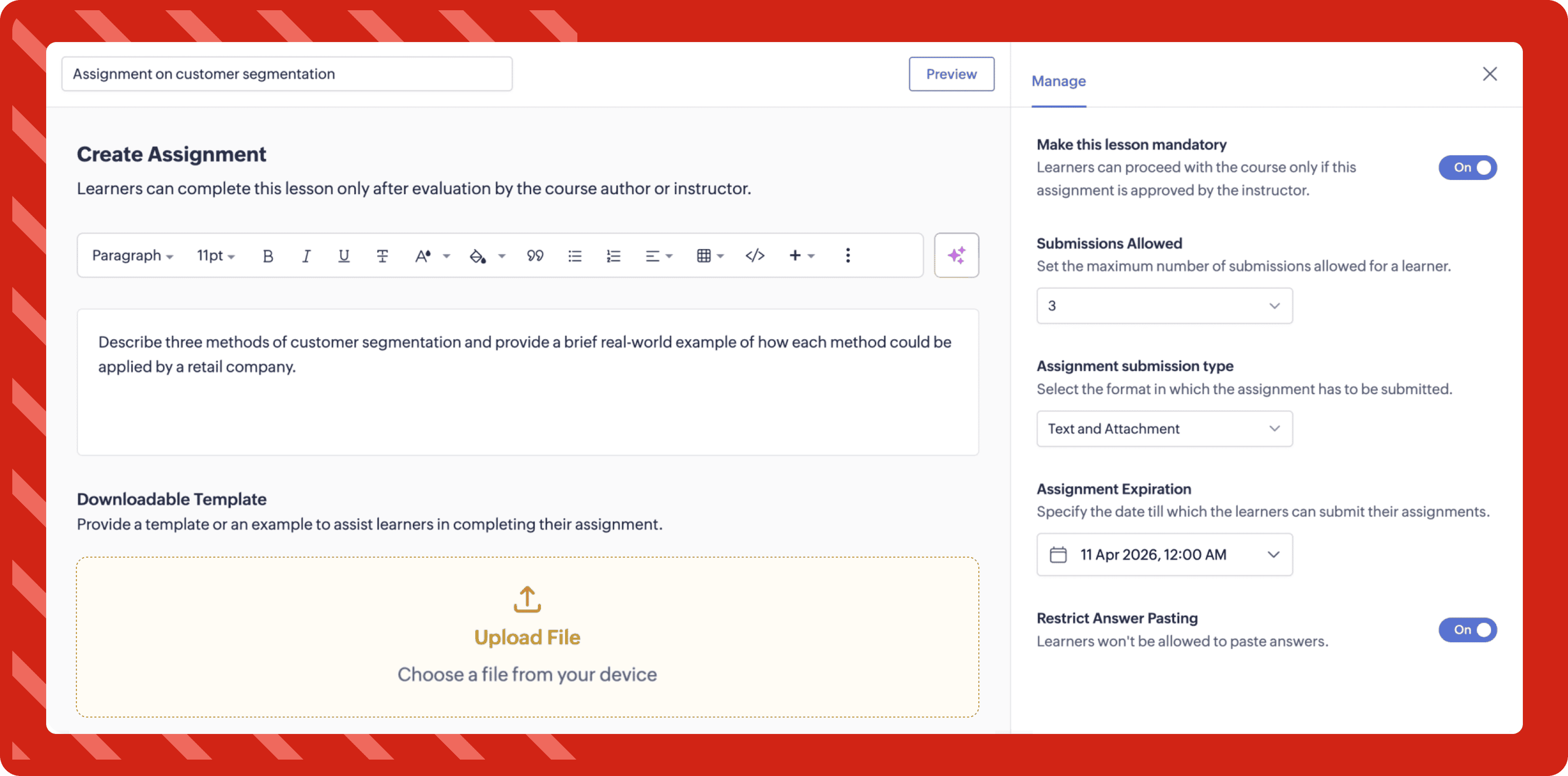 Assignments in Zoho Learn