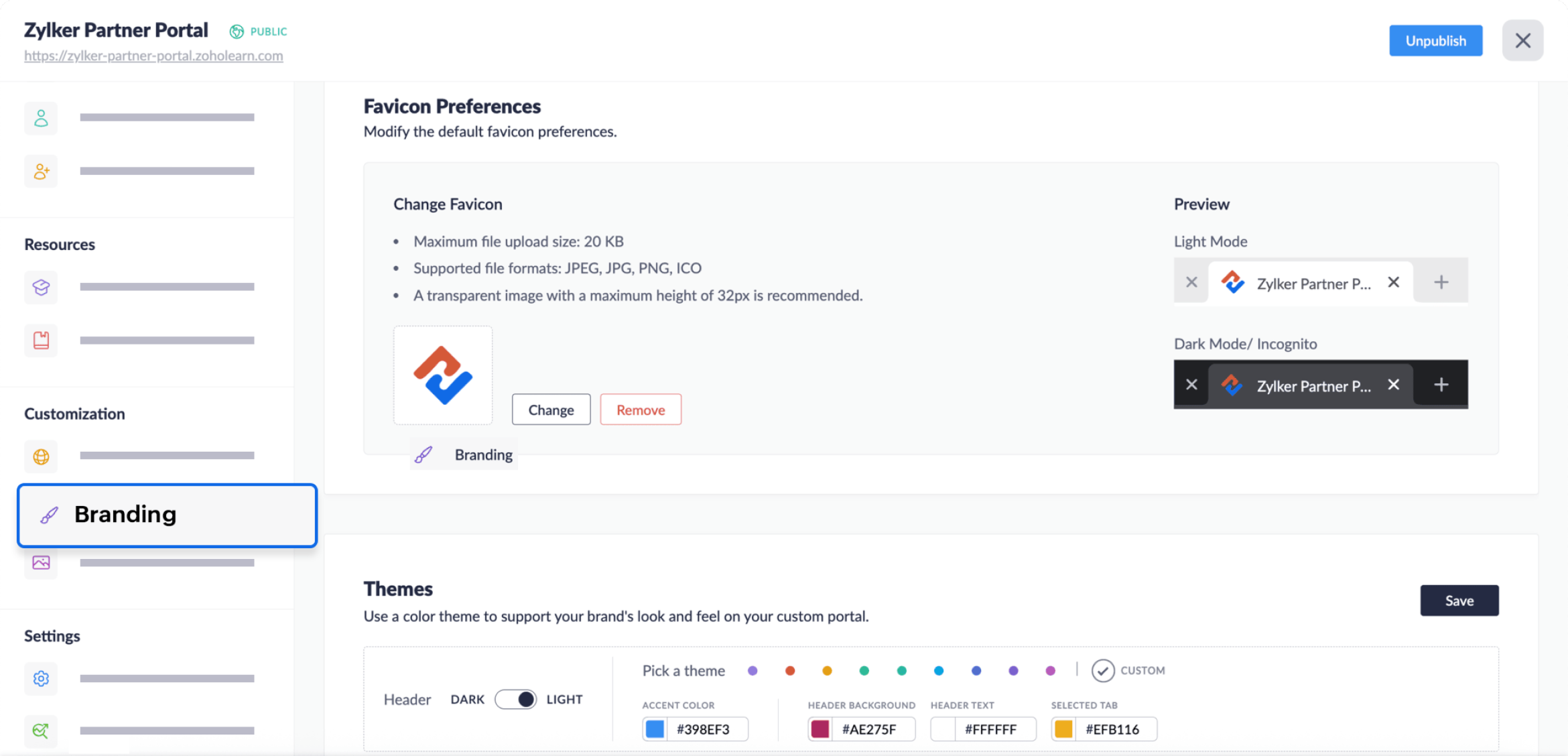 White-label customization options for branded portals