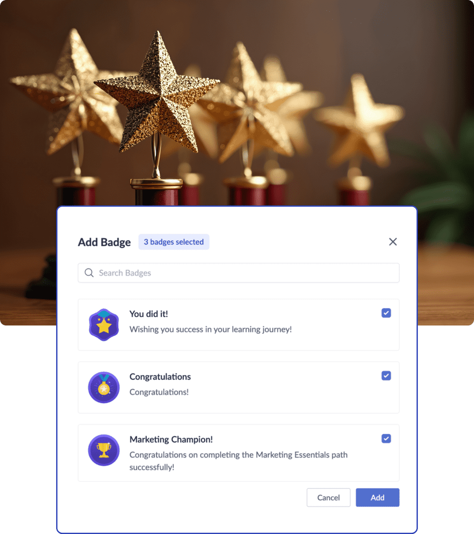 Reward learning path completion