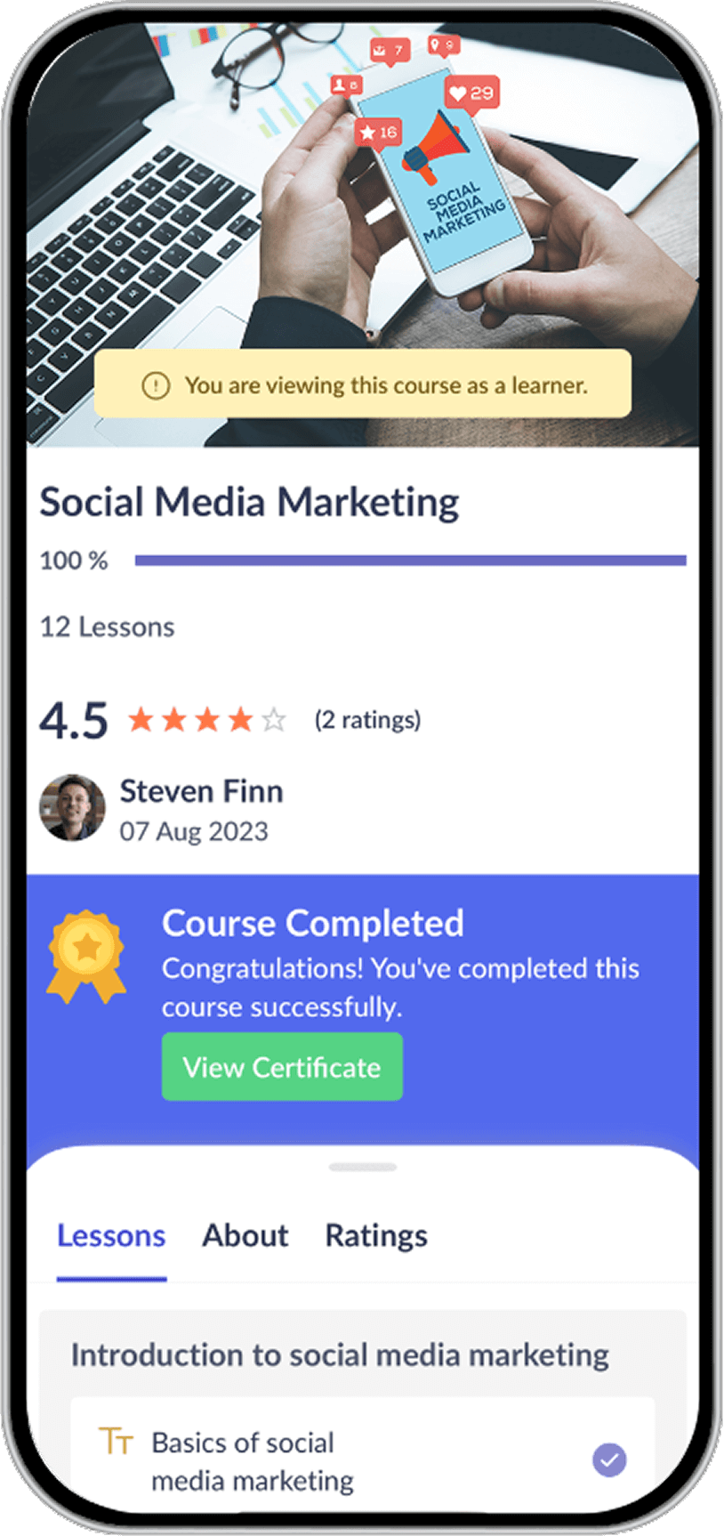 Access your company’s SOPs and complete your assigned learning right from your mobile phone