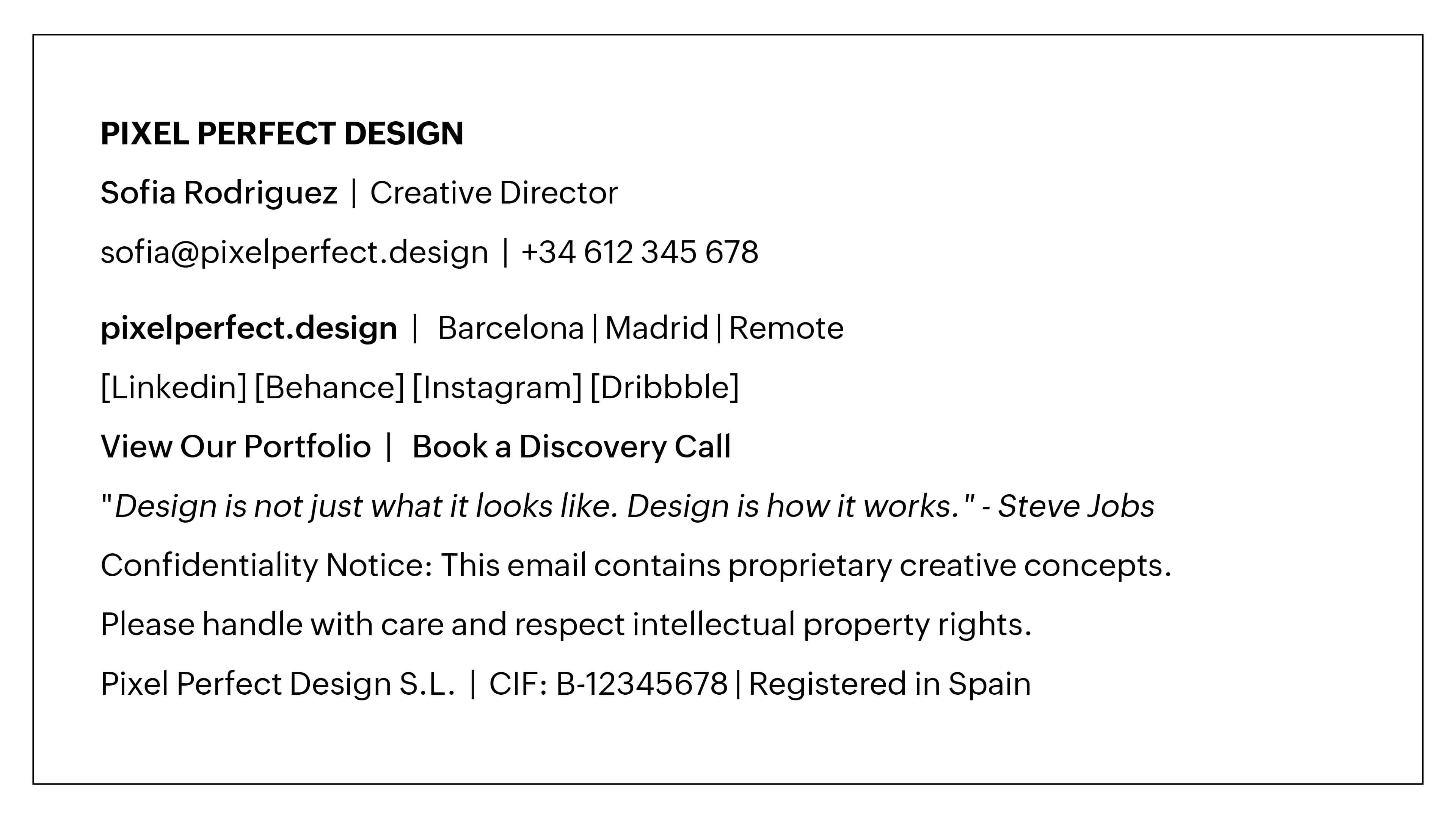 Creative agency custom email footer