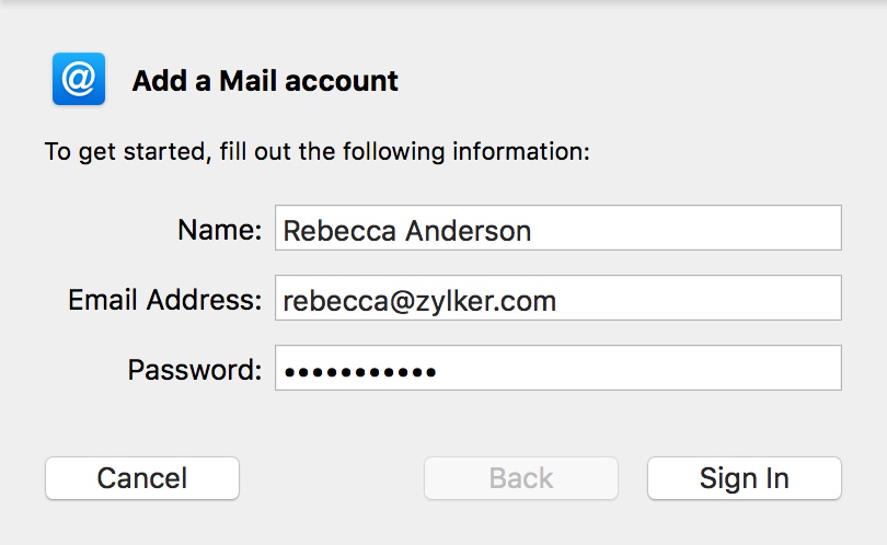 Ajouter un compte Zoho Mail dans Mac