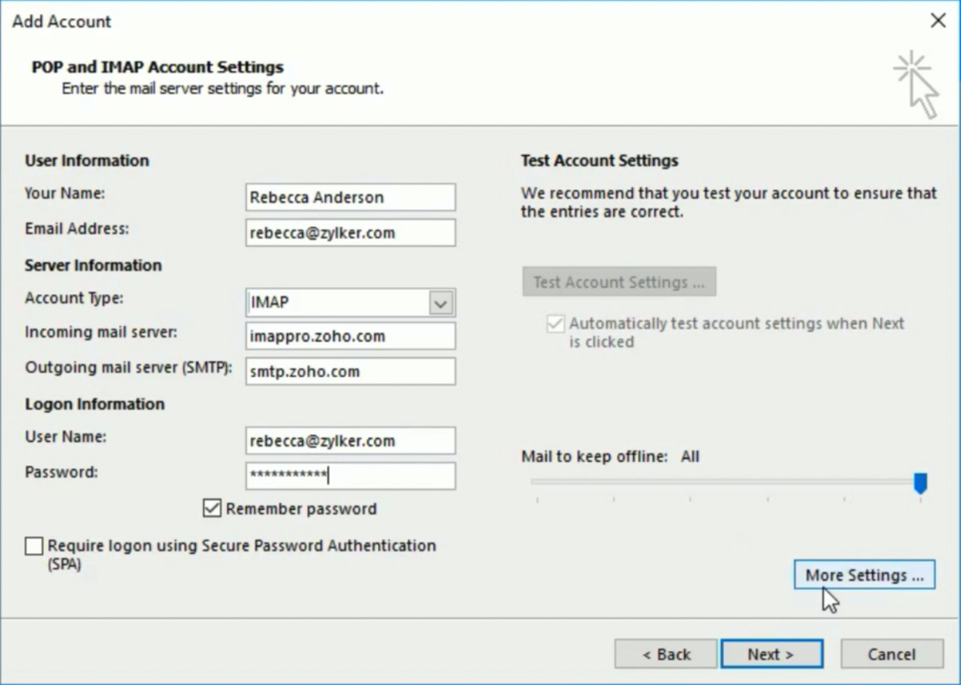 Spreekwoord catalogus Daarbij Configure in Outlook for Windows - IMAP