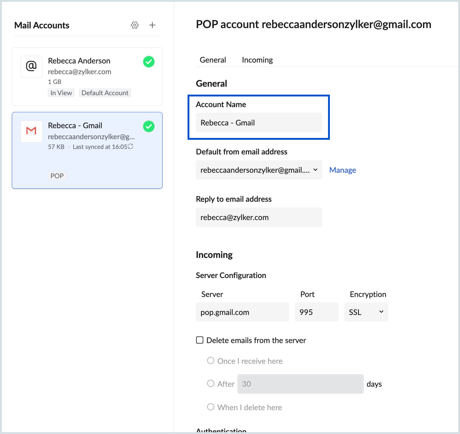 Account name Account name