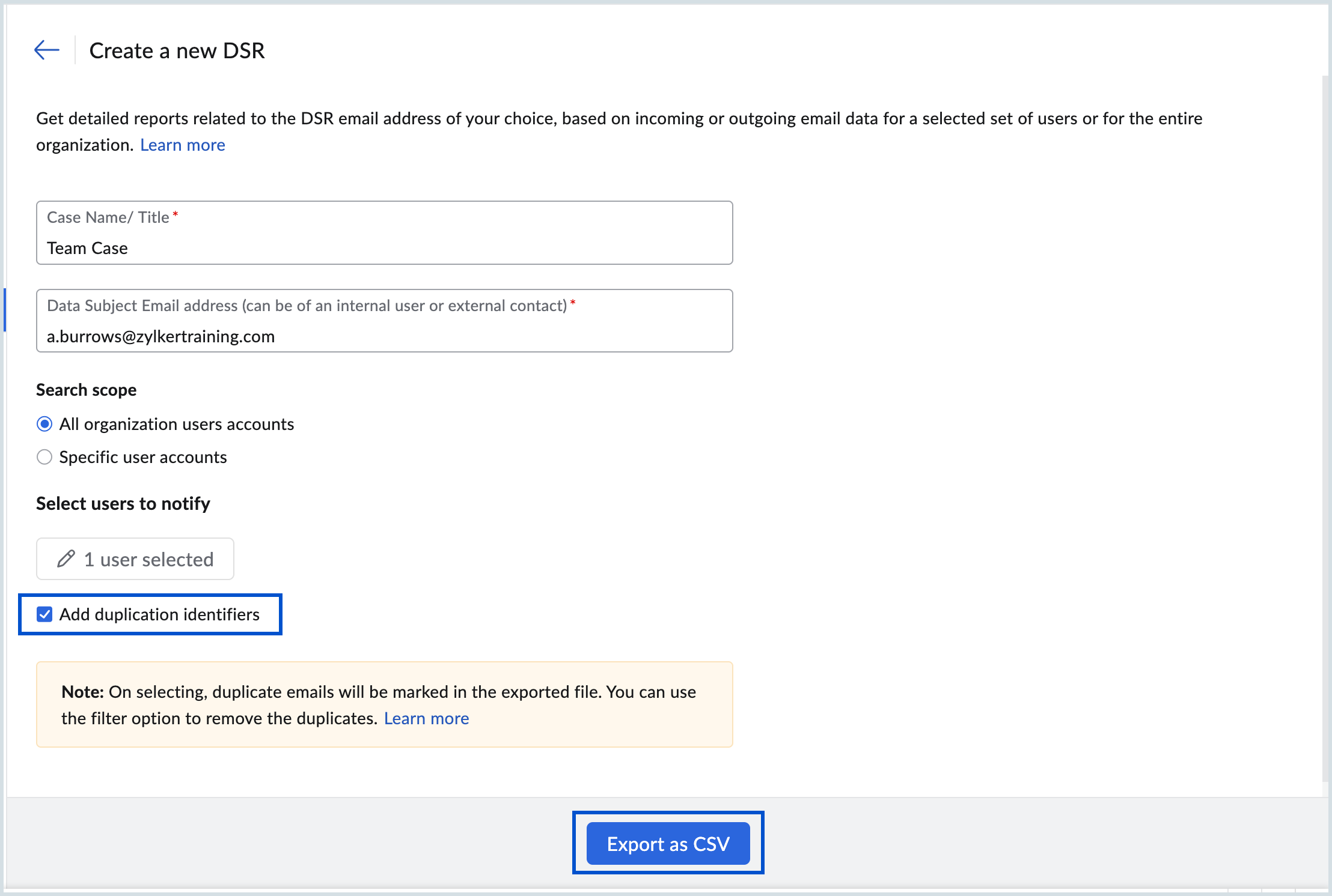 Export as CSV