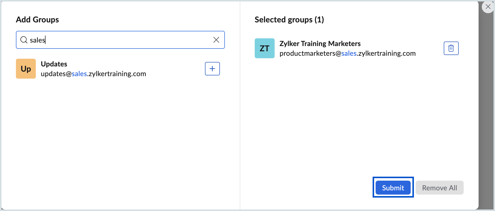 Add groups