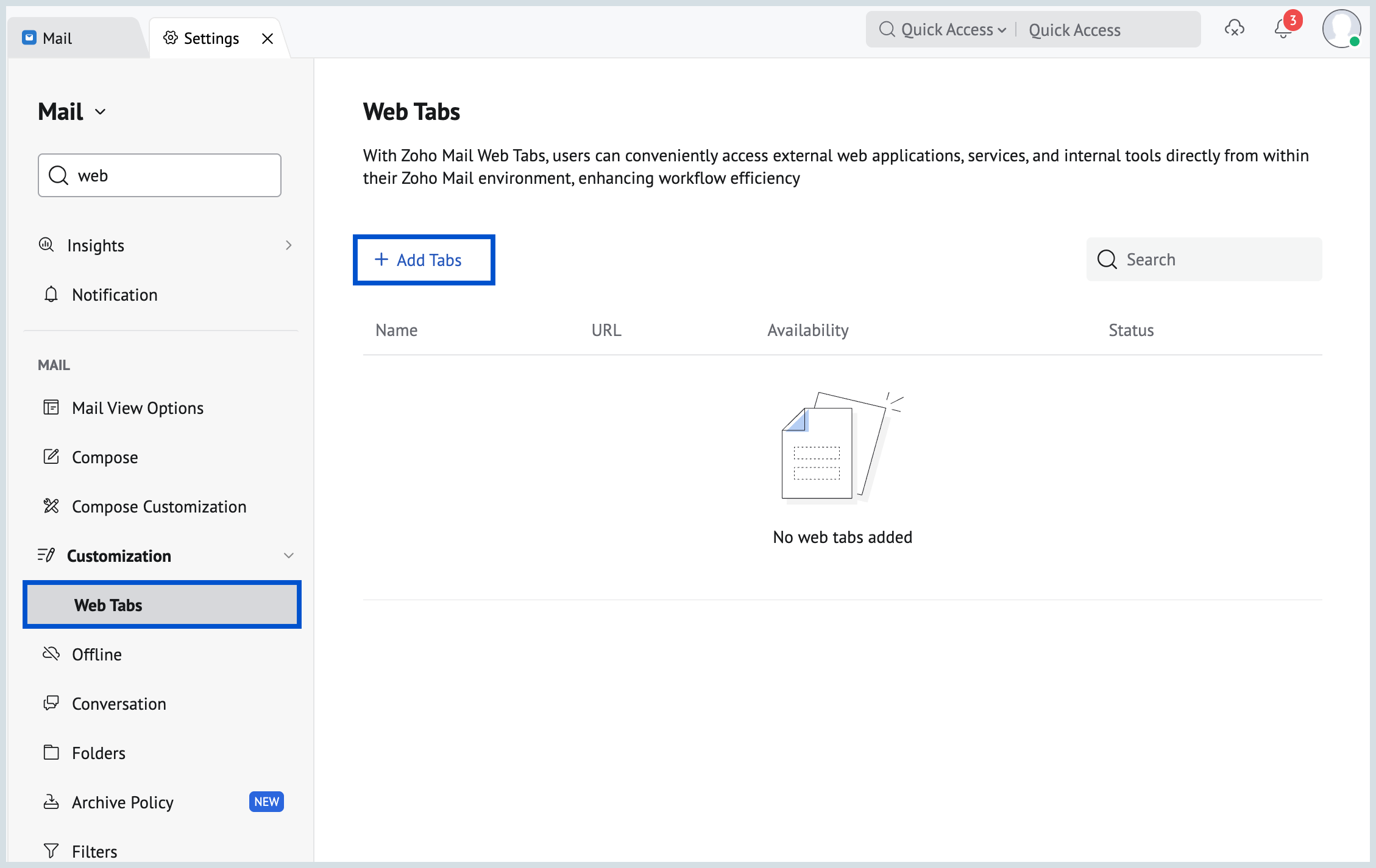 Add Web Tabs Add Web Tabs