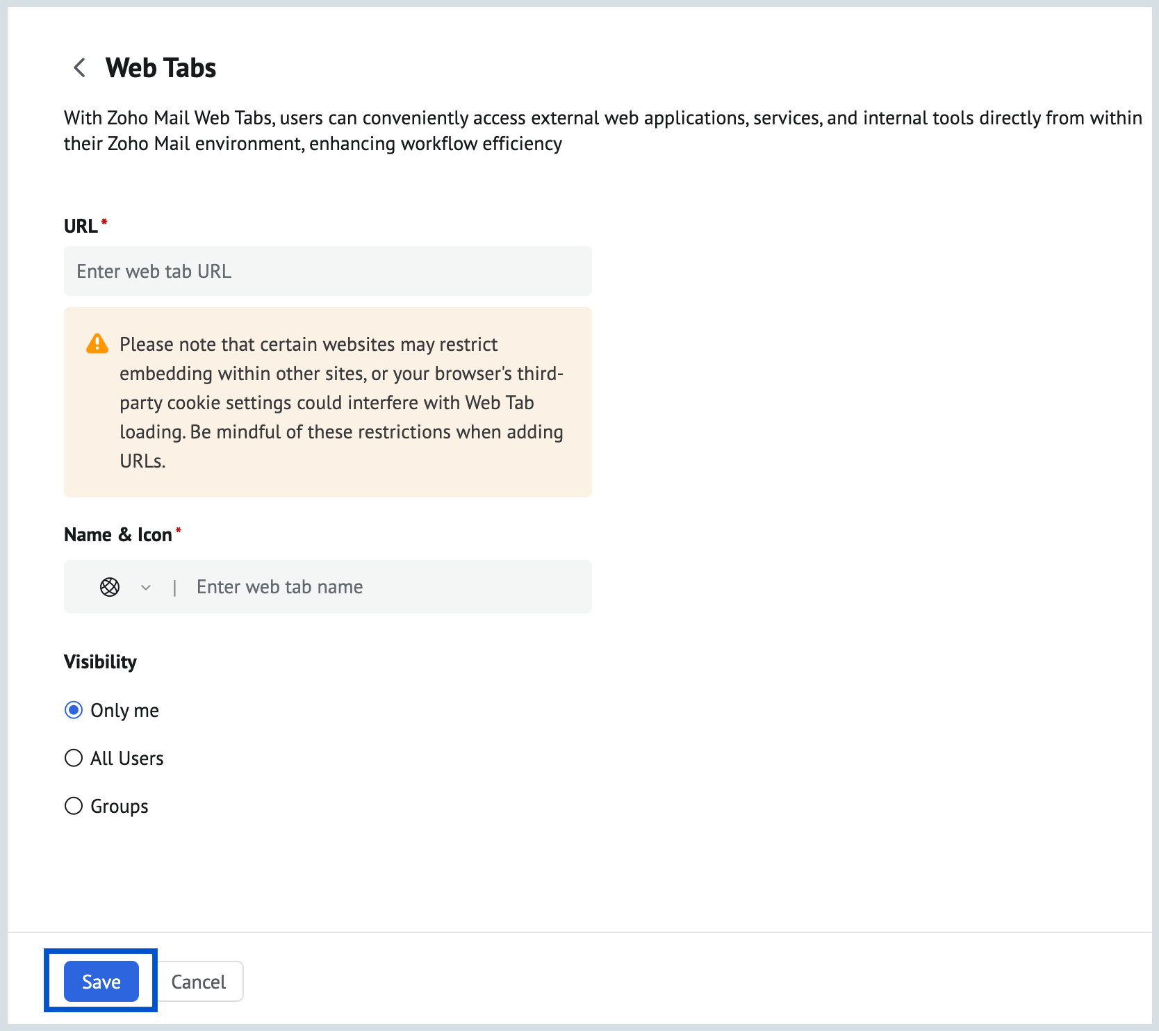 Create Web Tabs Create Web Tabs