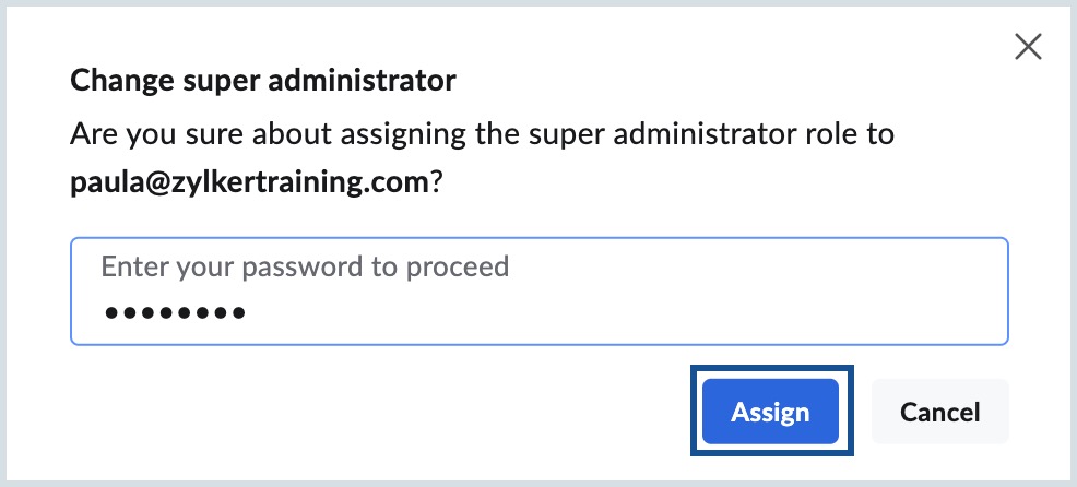 Superadministrator bestätigen