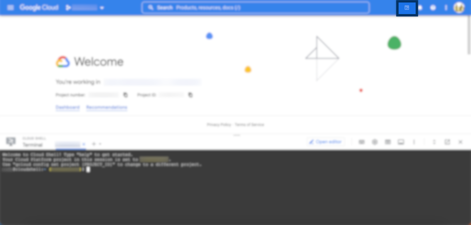 google cloud console