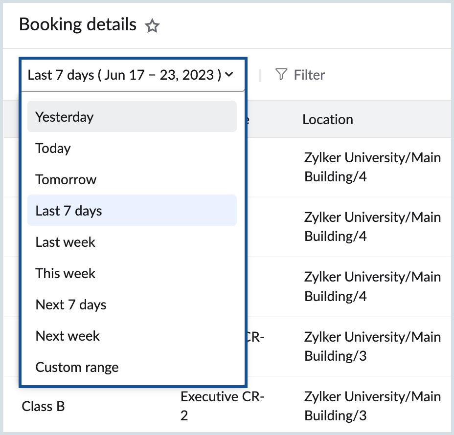 select date range