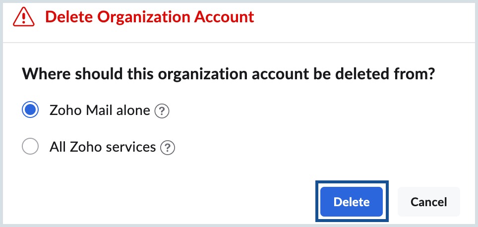 delete organization confirmation