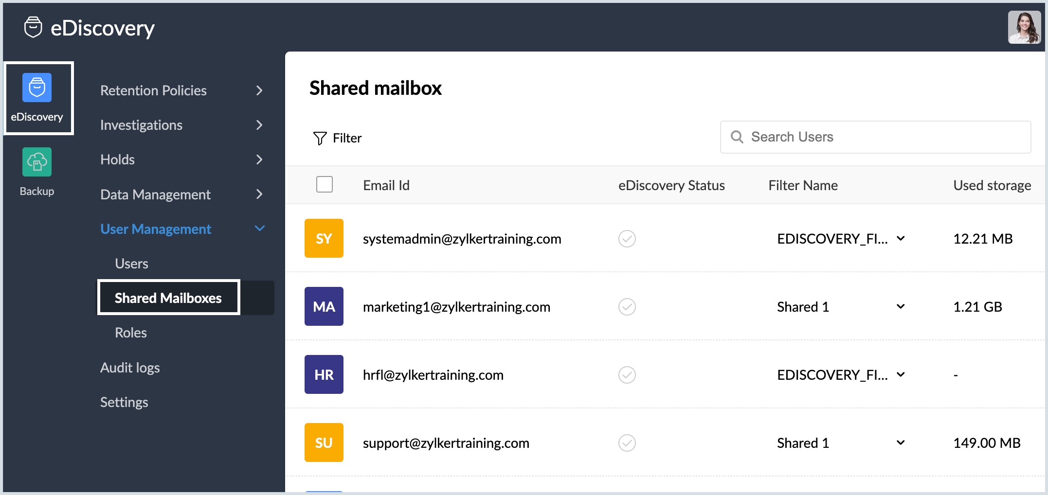 eDiscovery Shared Mailboxes