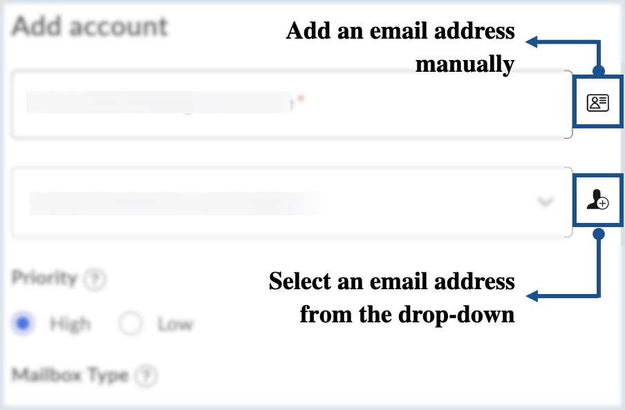 email address selection
