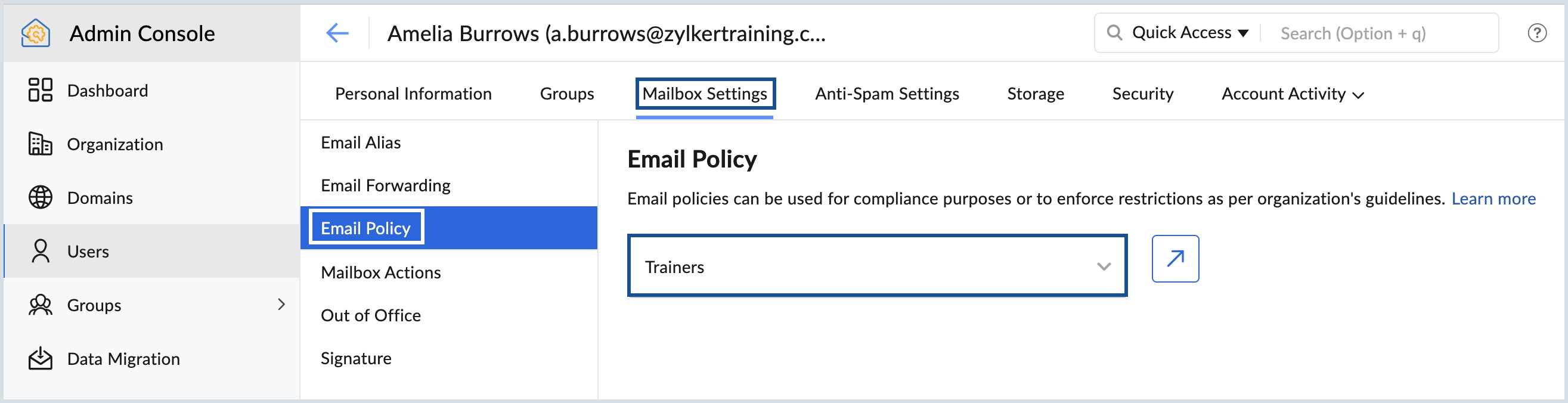 email policy