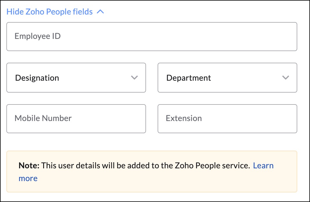 Zoho People details