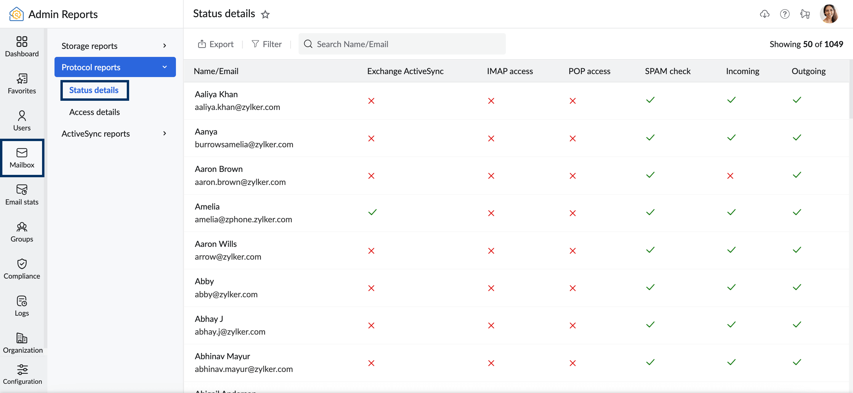 protocol status details report