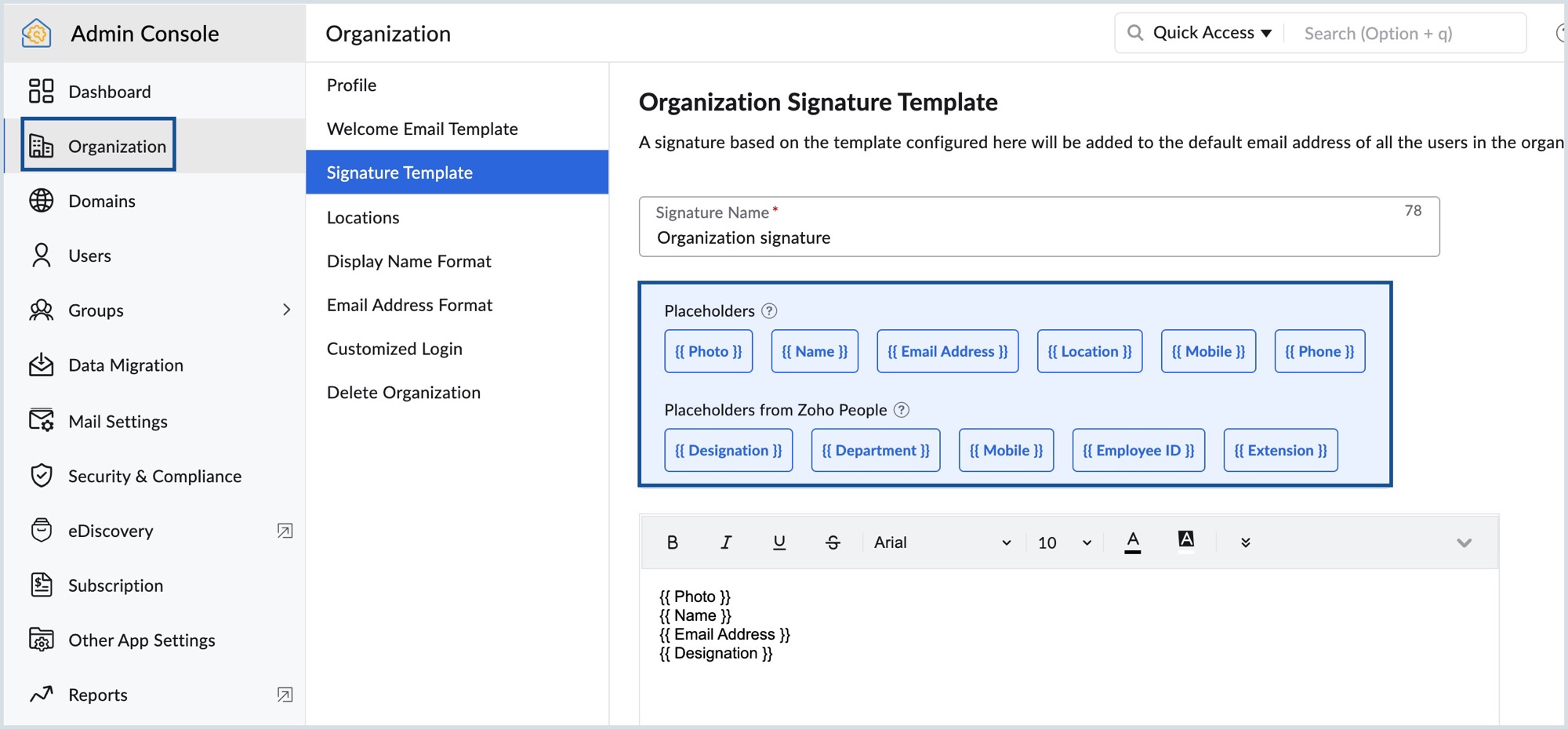 modèle de signature