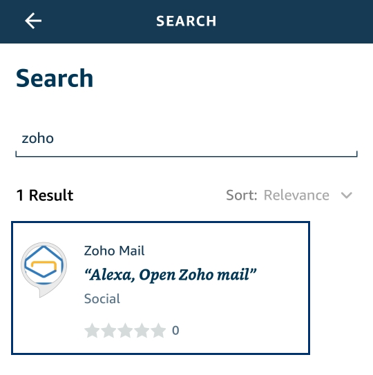 Search for Zoho
