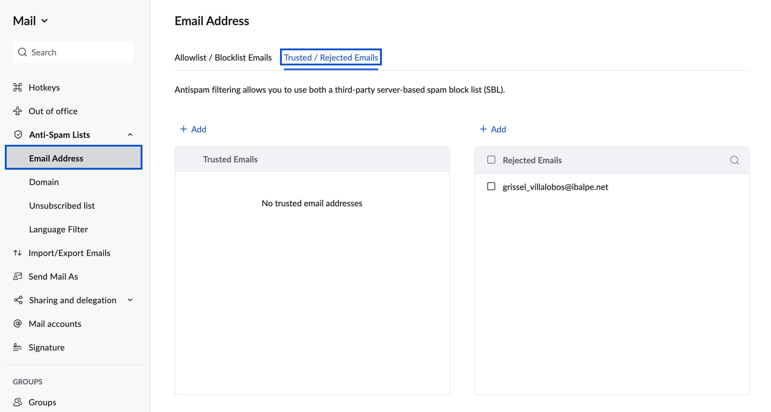 trusted or rejected list trusted or rejected list