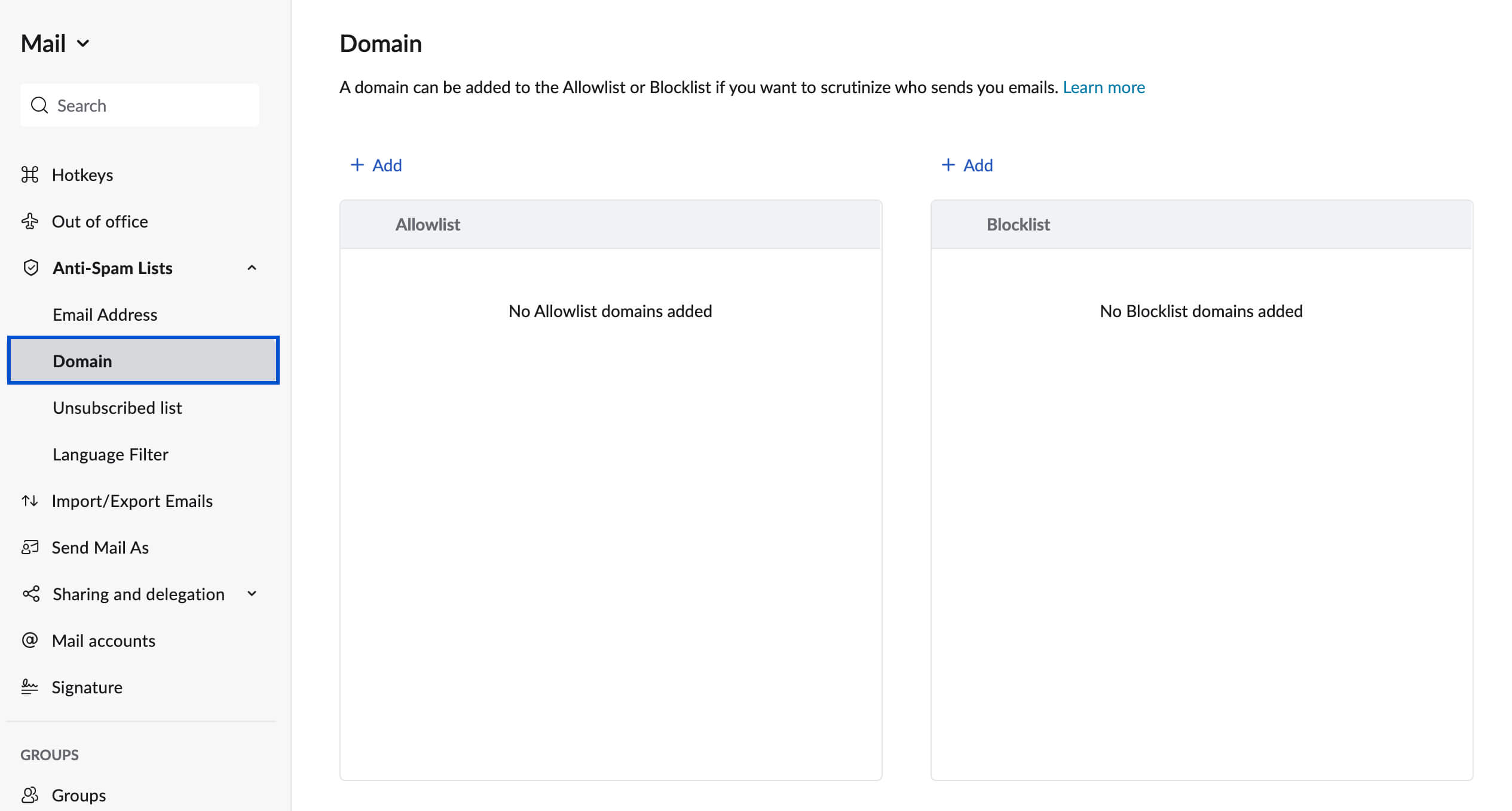Allow or Block domains Allow or Block domains
