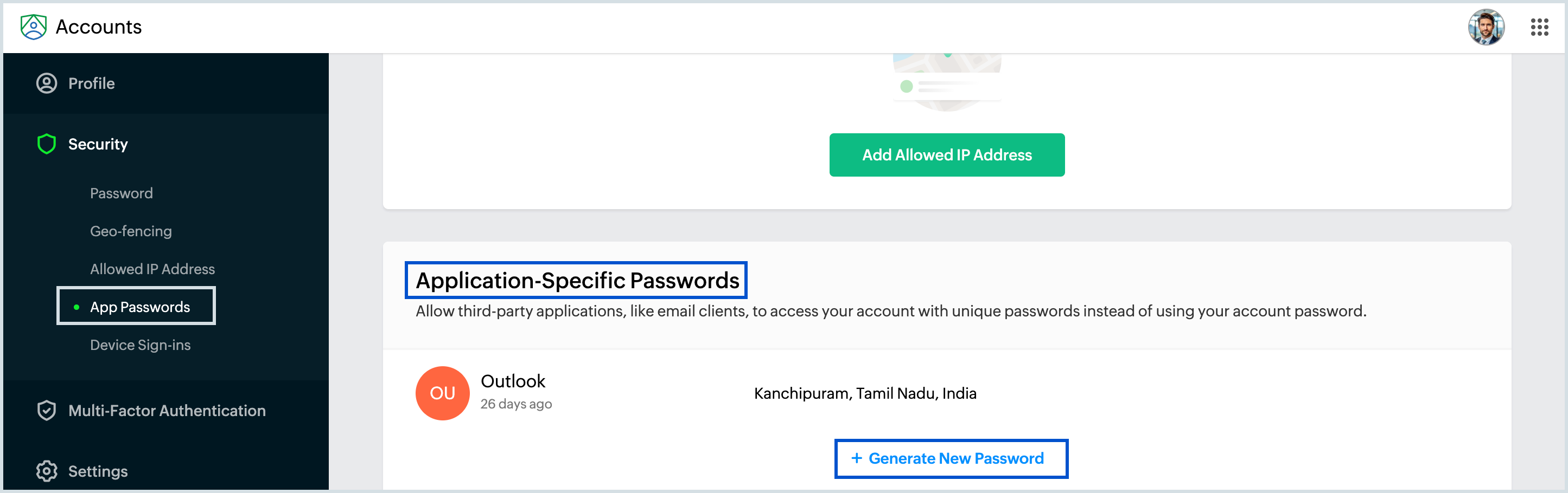 App specific password
