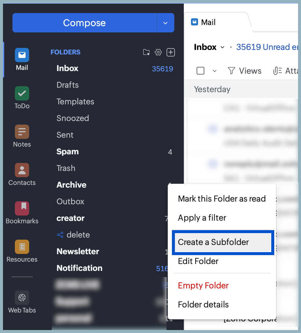 Create a Subfolder