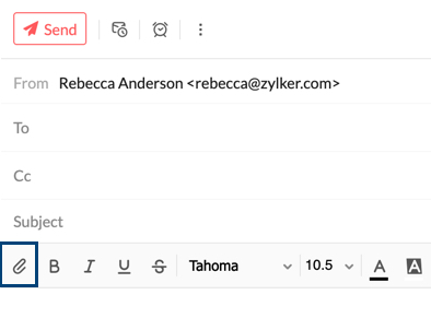 Zoho Mailの「サイズの大きな添付ファイル」機能