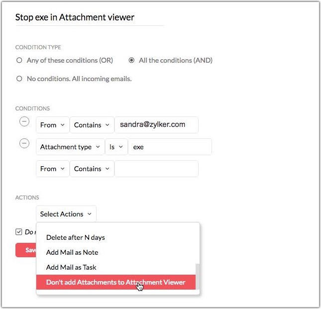 Filtering attachments in your mailbox