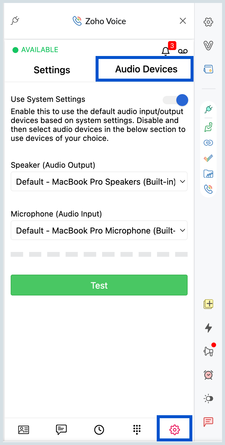 Audio Devices Settings