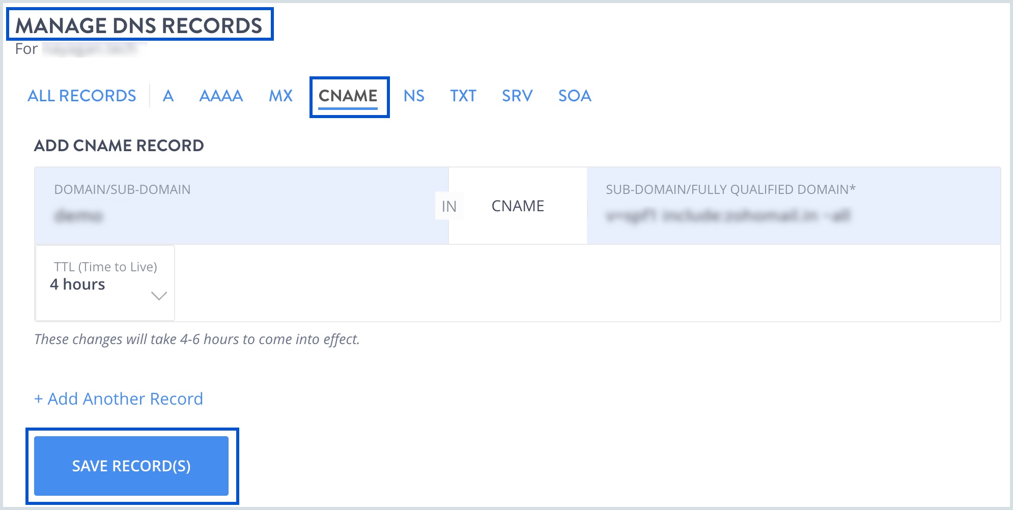CNAME record addition CNAME record addition