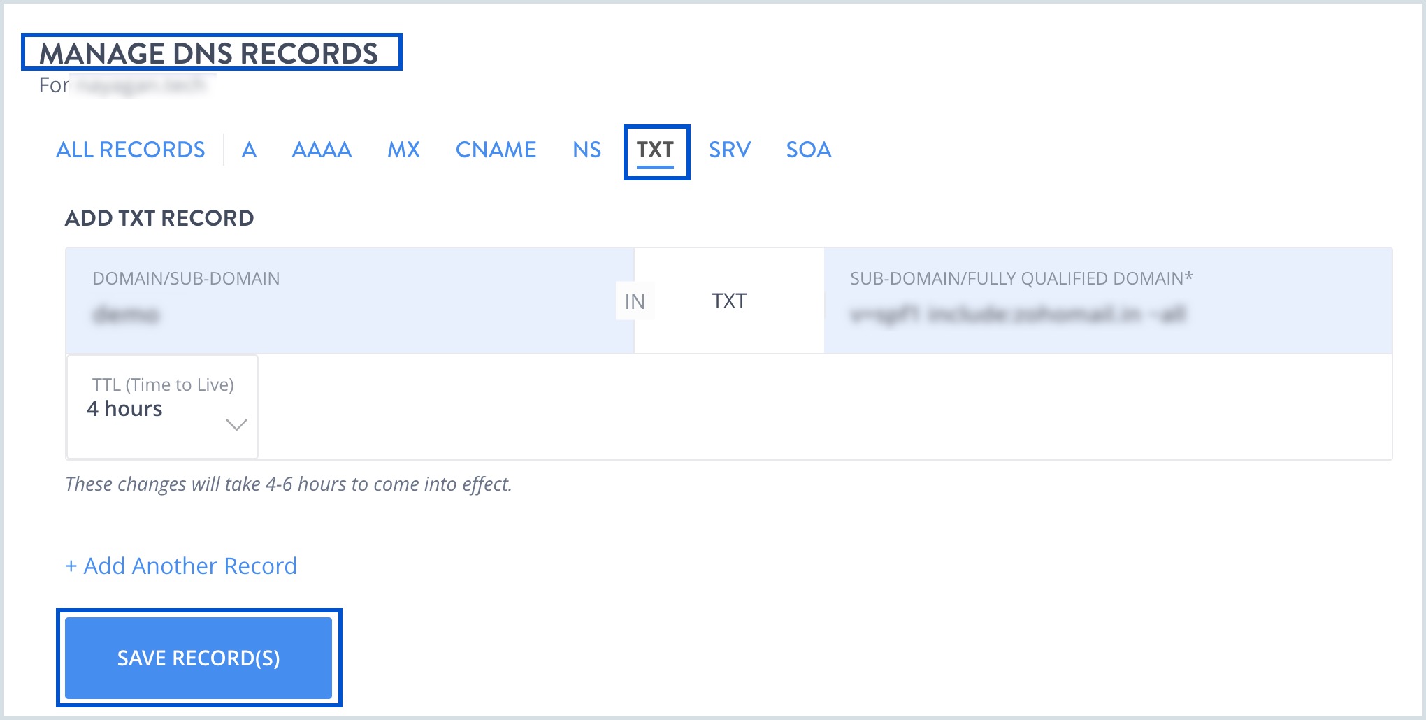 TXT record addition TXT record addition