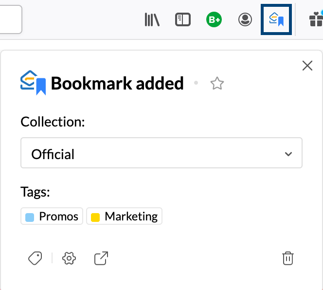 Zoho Mail Bookmarksの使用