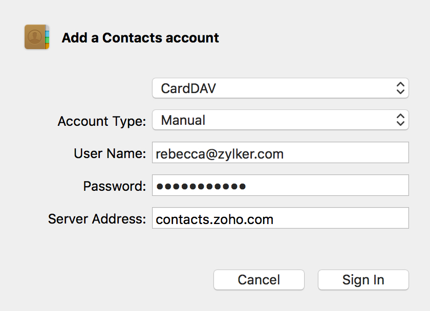 Account Login and Password – Contacts+