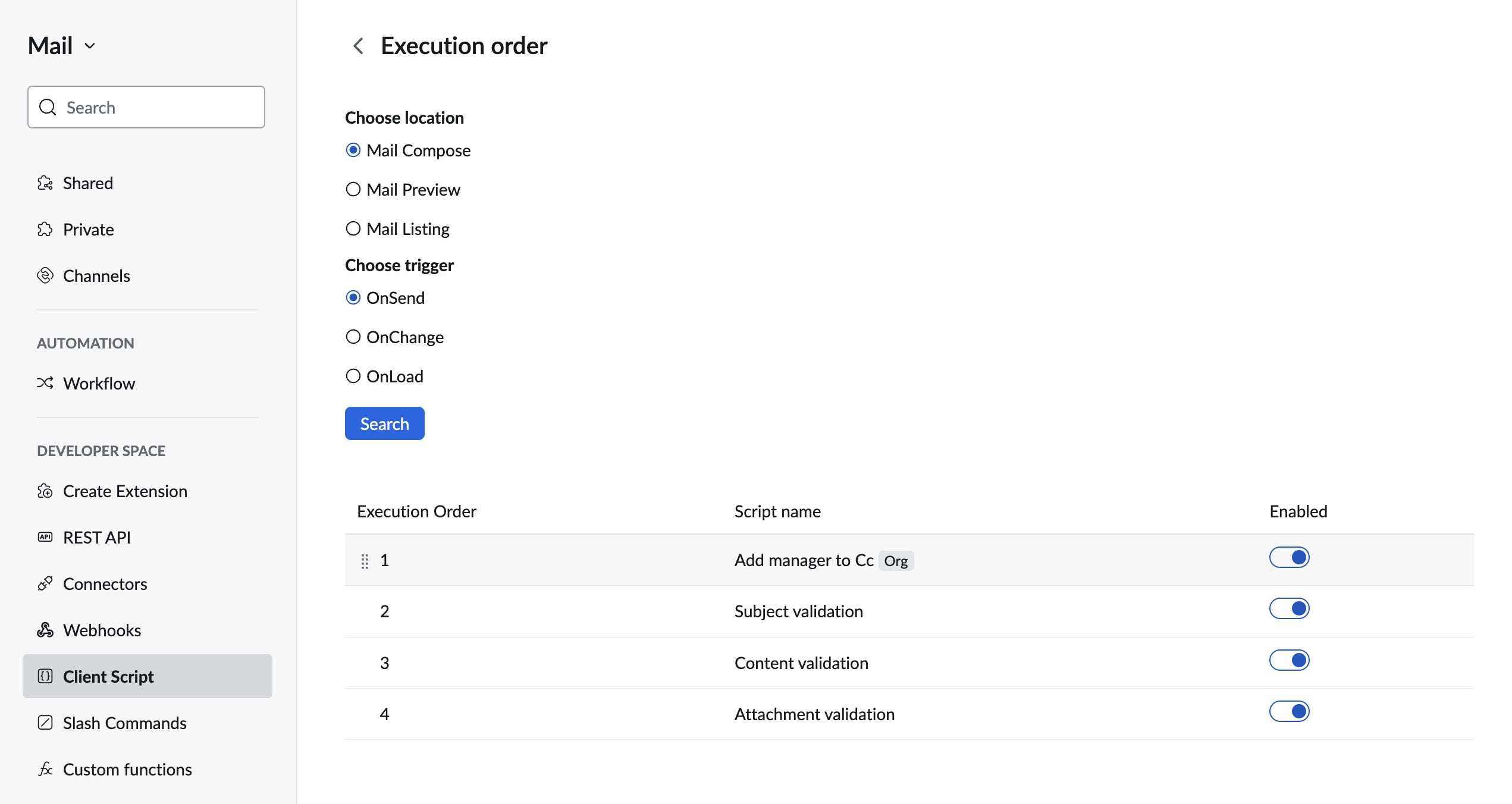 Change execution order Change execution order