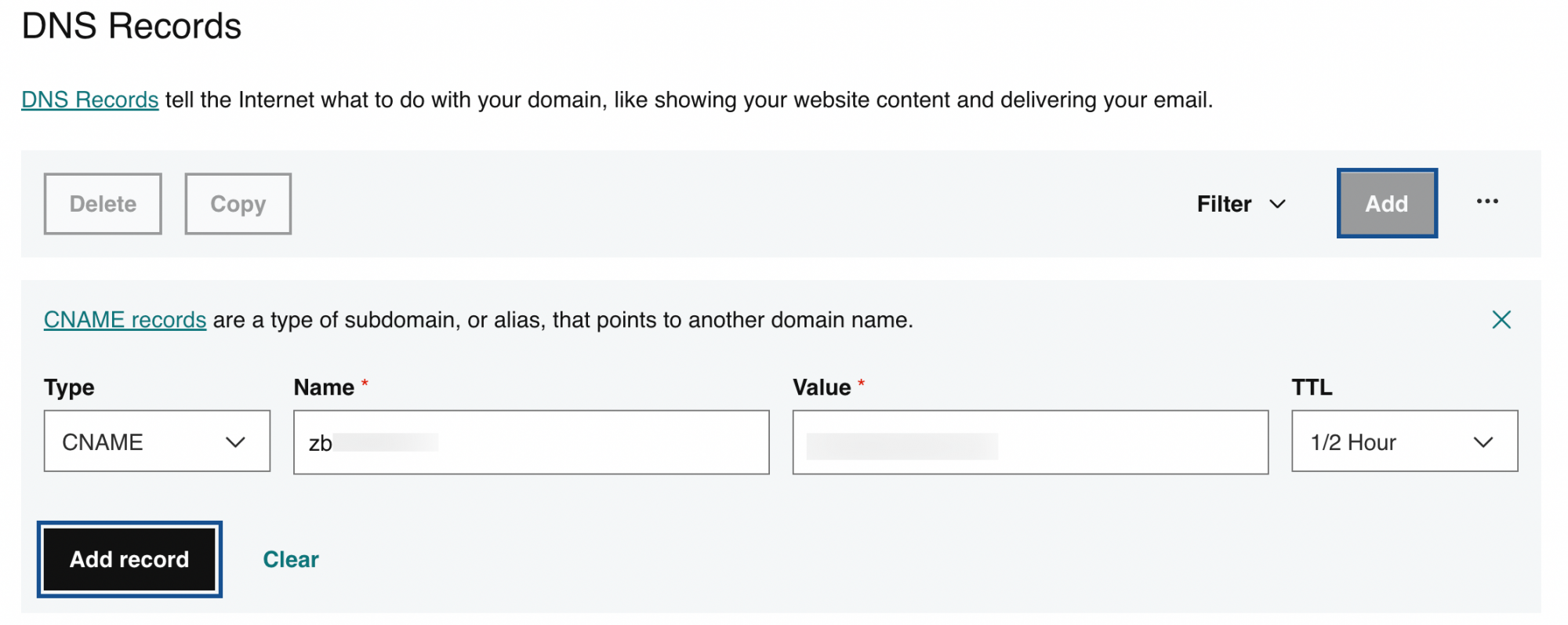 domain verification by CNAME method