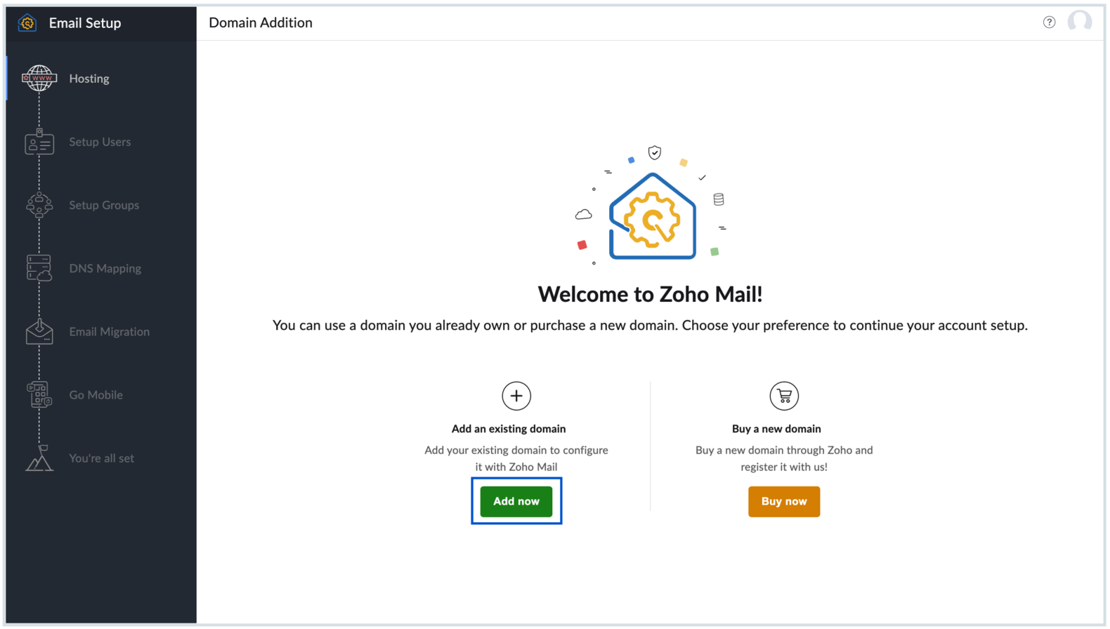 Adding domain