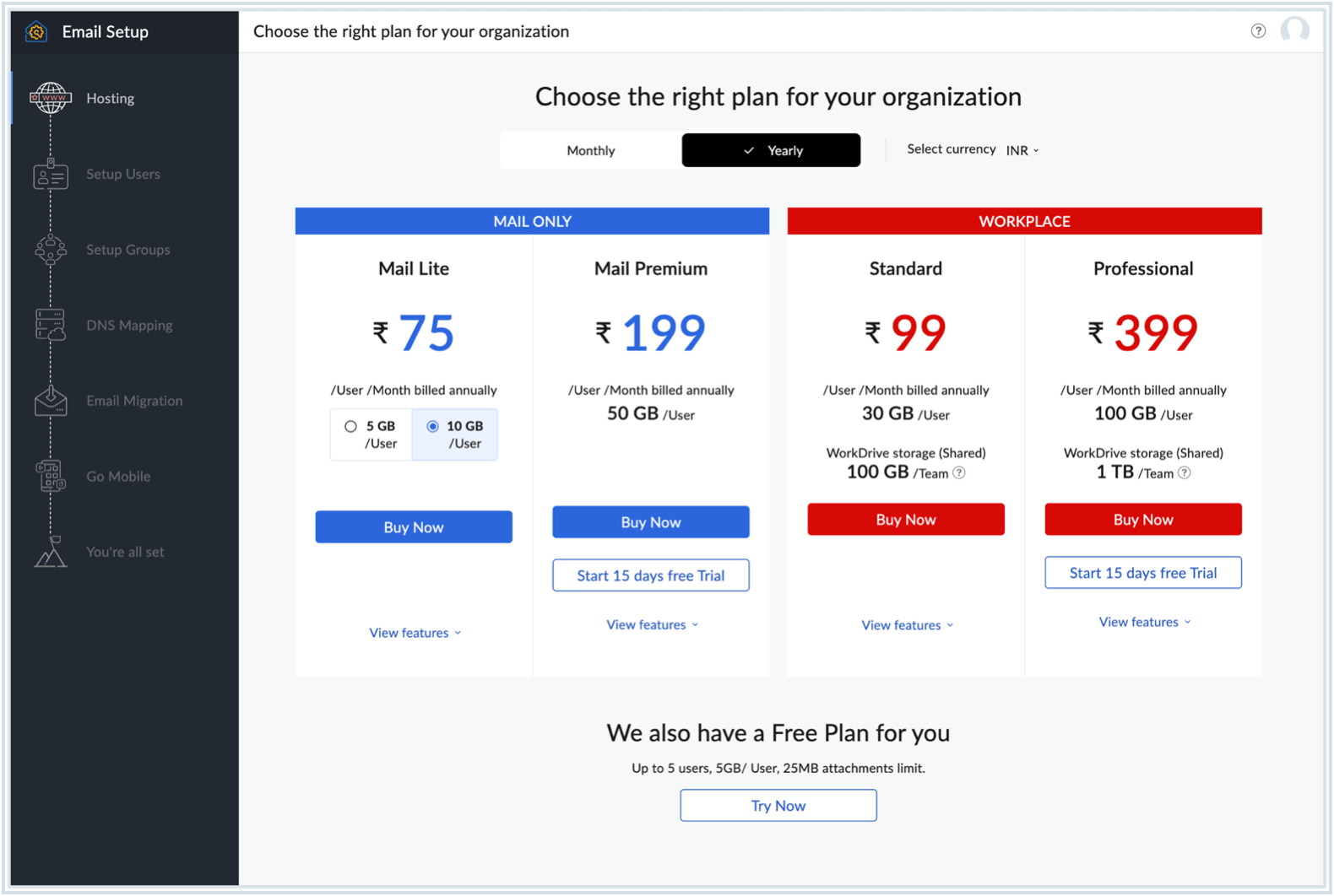 Choose your pricing plan