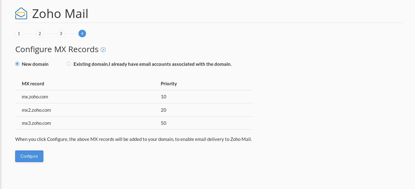 Configuring MX records for your domain