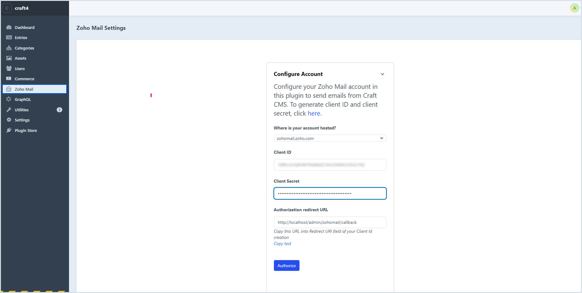 Account configuration
