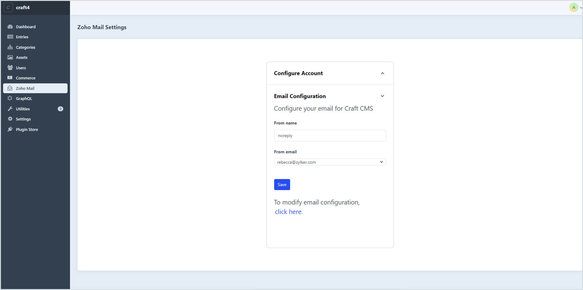 Email configuration
