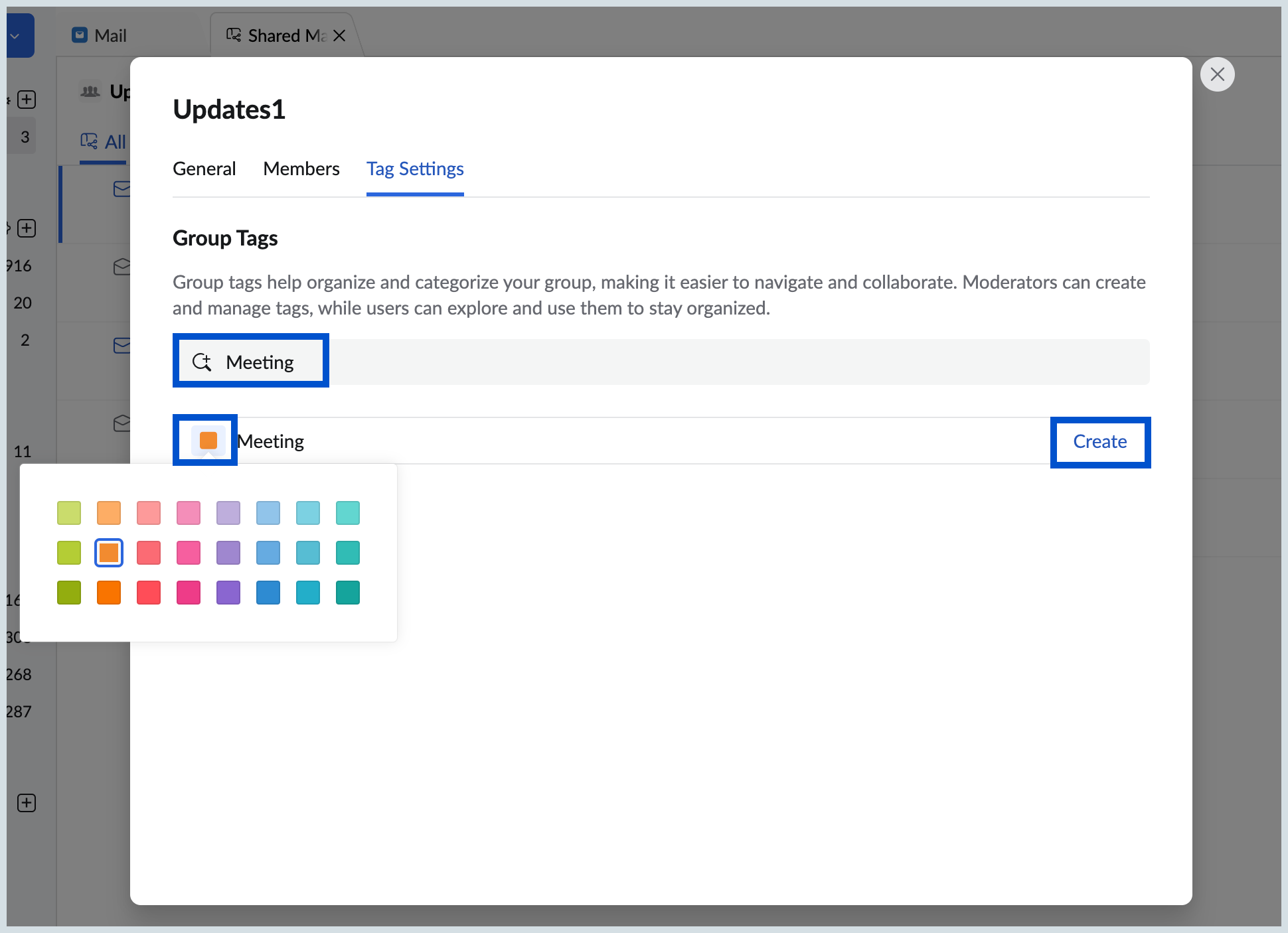 Create Tag using Tag settings