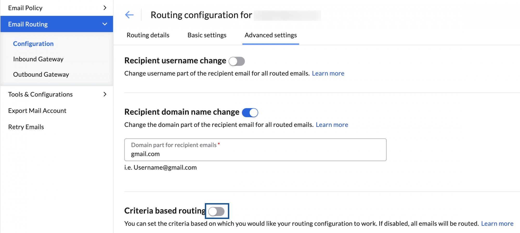 routage basé sur des critères